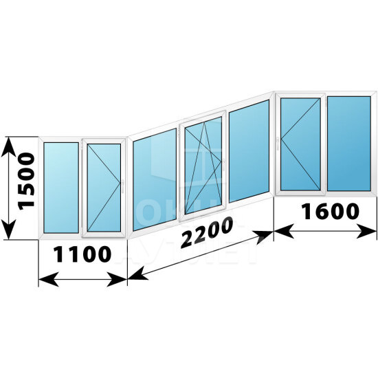 Теплое пластиковое остекление балкона П-3 4900×1500 ОА-55540