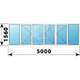 Теплое пластиковое остекление балкона Башня Смирновская 5000×1560 №4 ОА-55558
