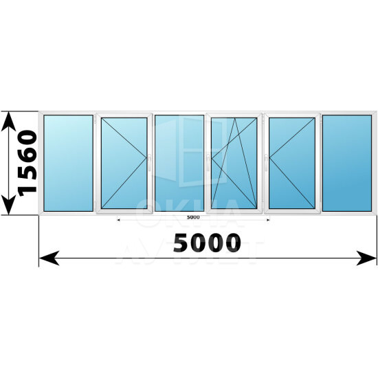 Теплое пластиковое остекление балкона Башня Тишинская 5000×1560 №4 ОА-55555