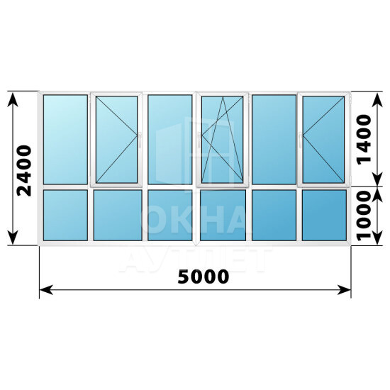 Теплое пластиковое панорамное остекление 5000×2400 ОА-43710