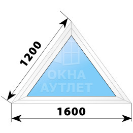 Треугольное пластиковое окно №6 1600×1200 ОА-32736
