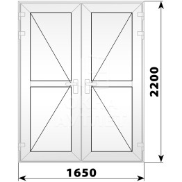 Входная пластиковая дверь 1650×2200 №6 ОА-33135