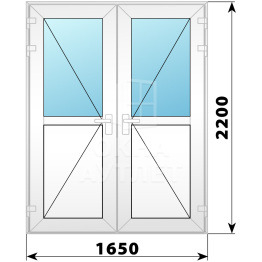 Входная пластиковая дверь 1650×2200 №5 ОА-33141