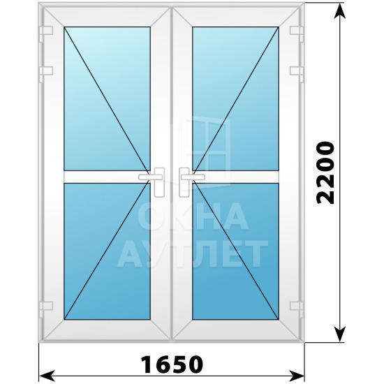 Входная пластиковая дверь 1650×2200 №4 ОА-33144